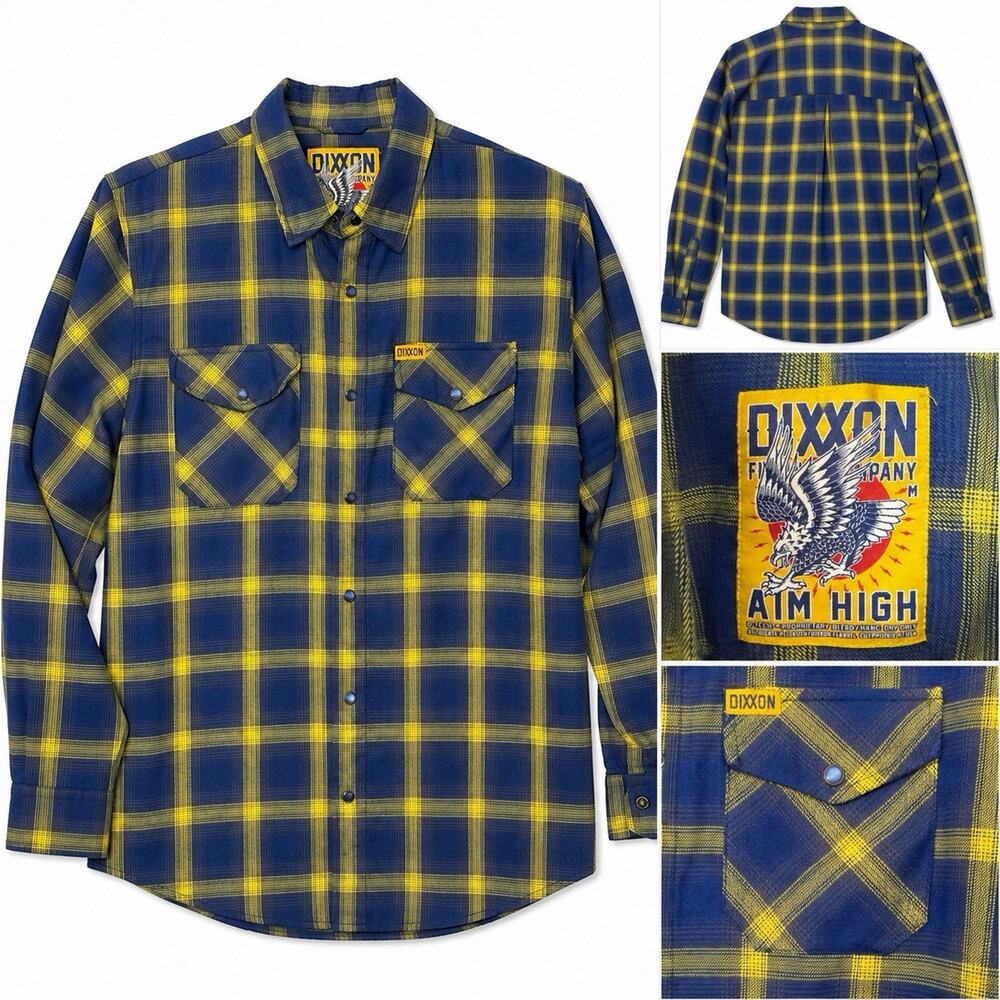 Dixxon Flannel Co. Men’s M Aim High Blue Yellow Snap Front Lumberjack Flannel